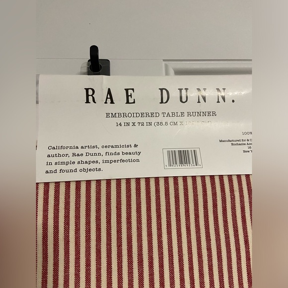 RAE DUNN Red Stripe JOY Holiday Table Runner *GIFT IDEA - Picture 2 of 4